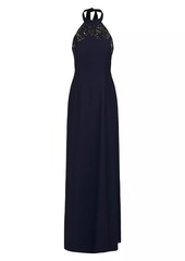 Kay Unger New York Josephina Column Halterneck Gown