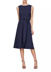 Kay Unger New York Josette Wrap Sash Midi-Dress