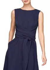 Kay Unger New York Josette Wrap Sash Midi-Dress