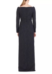 Kay Unger New York Jude Jacquard Column Gown