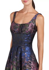 Kay Unger New York June Monet Jacquard Midi-Dress