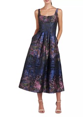 Kay Unger New York June Monet Jacquard Midi-Dress