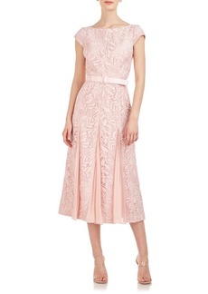 Kay Unger New York Kay Unger Angela Lace A-Line Midi Dress