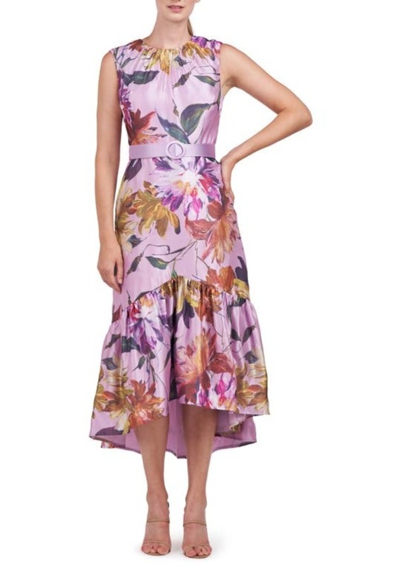 Kay Unger New York Kay Unger Beatrix Floral Belted High-Low Dress