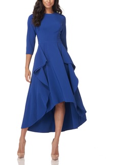 Kay Unger New York Kay Unger Bria High-Low Cocktail Dress in Classic Navy at Nordstrom