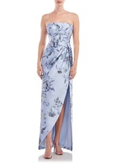 Kay Unger New York Kay Unger Chic Floral Strapless Column Gown