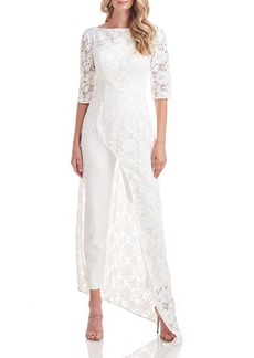 Kay Unger New York Kay Unger Delia Lace Maxi Romper in White at Nordstrom