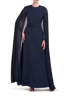 Kay Unger New York Kay Unger Freya Belted Cape Gown