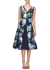 Kay Unger New York Kay Unger Giavanna Floral A-Line Midi Dress