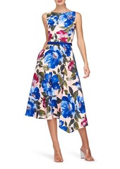 Kay Unger New York Kay Unger Goldie Floral Belted Midi Dress