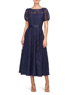 Kay Unger New York Kay Unger Haisley Belted Lace Cocktail Dress