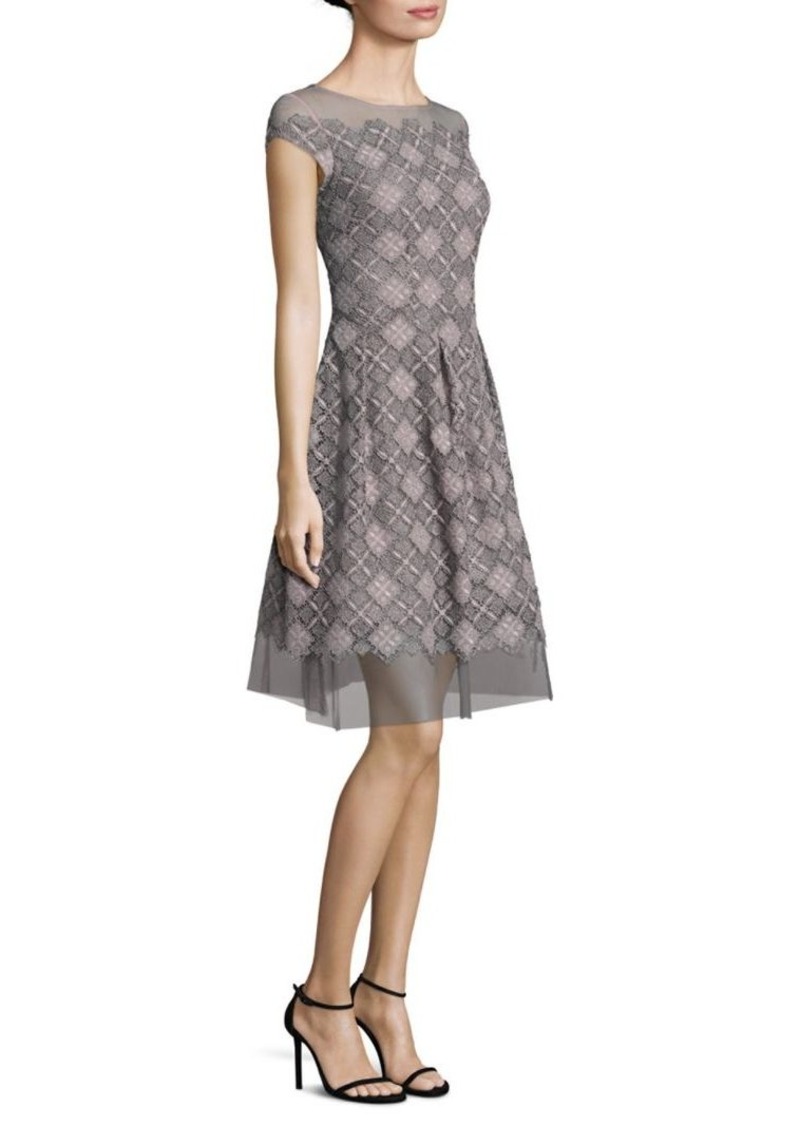 Kay Unger New York Illusion Metallic Lace Dress | Dresses