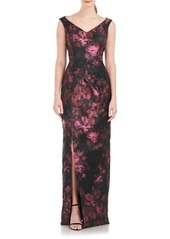 Kay Unger New York Kay Unger Liana Floral Column Gown