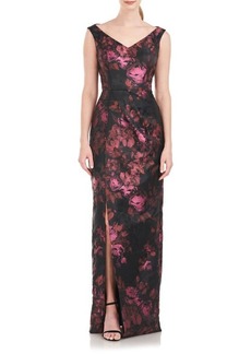 Kay Unger New York Kay Unger Liana Floral Column Gown