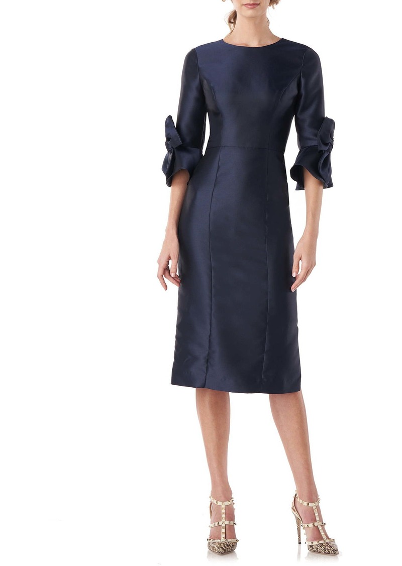 Kay Unger Lola Bow Sleeve Satin Twill Cocktail Dress - 57% Off!