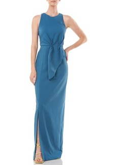 Kay Unger New York Kay Unger Megan Column Gown in Baltic Blue at Nordstrom