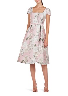 Kay Unger New York Kay Unger Mira Floral Fit & Flare Midi Dress
