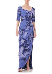 Kay Unger New York Kay Unger Octavia Pleated Column Gown