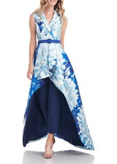 Kay Unger New York Kay Unger Parker Walk Through Jumpsuit in Nile Blue/Midnight at Nordstrom