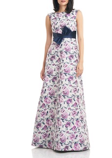 Kay Unger New York Kay Unger Selena Sleeveless Bow Gown in Magenta at Nordstrom