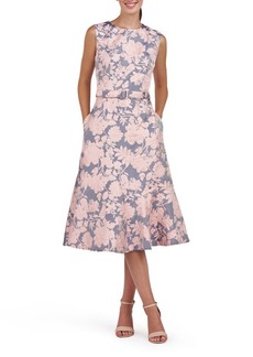 Kay Unger New York Kay Unger Verity Sleeveless Belted Cocktail Dress