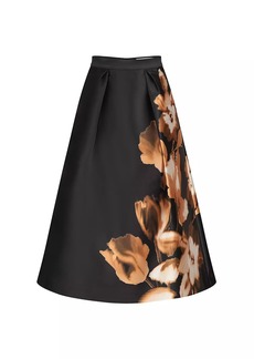 Kay Unger New York Kendall Tulip Print Midi-Skirt