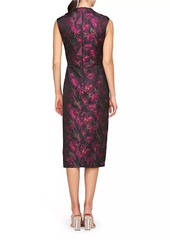 Kay Unger New York Kensley Floral Jacquard Midi Cocktail Dress