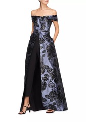 Kay Unger New York Kiana Floral Walk-Thru Jumpsuit