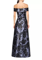 Kay Unger New York Kiana Floral Walk-Thru Jumpsuit