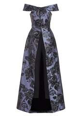 Kay Unger New York Kiana Floral Walk-Thru Jumpsuit