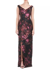 Kay Unger New York Liana Floral Column Gown