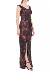 Kay Unger New York Liana Floral Column Gown