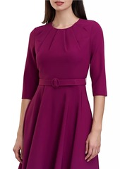 Kay Unger New York Lynette Crepe Belted Midi-Dress