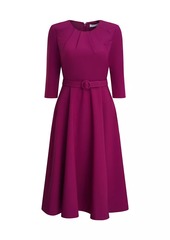 Kay Unger New York Lynette Crepe Belted Midi-Dress