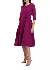 Kay Unger New York Lynette Crepe Belted Midi-Dress