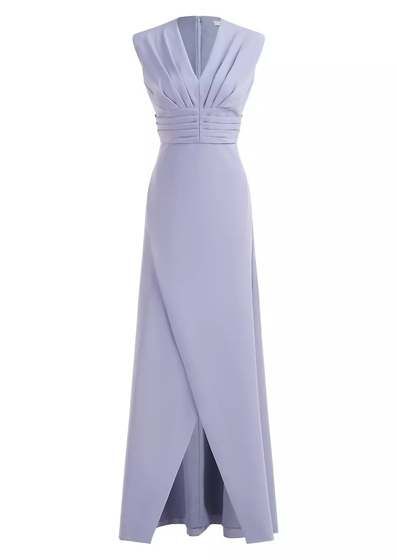 Kay Unger New York Melora Crepe V-Neck Gown