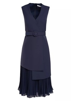 Kay Unger New York Nadia Pleated Underlay Cocktail Dress