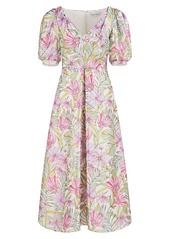 Kay Unger New York Natalie Floral Midi-Dress