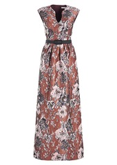 Kay Unger New York Paola Floral Jacquard Gown