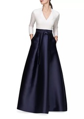 Kay Unger New York Phoebe Swan-Neck Gown