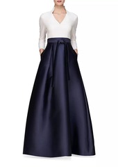 Kay Unger New York Phoebe Swan-Neck Gown