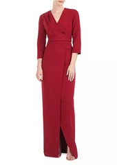 Kay Unger New York Phoenix Stretch-Crepe Column Gown