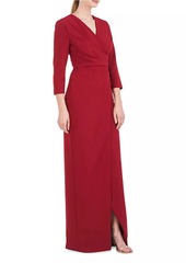 Kay Unger New York Phoenix Stretch-Crepe Column Gown