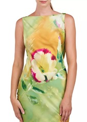 Kay Unger New York Pippa Floral Satin Gown