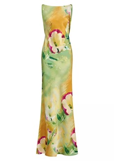 Kay Unger New York Pippa Floral Satin Gown