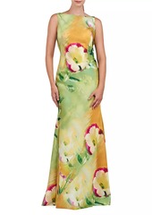 Kay Unger New York Pippa Floral Satin Gown