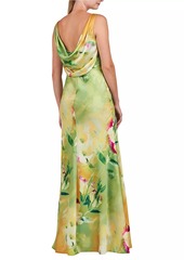 Kay Unger New York Pippa Floral Satin Gown