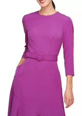 Kay Unger New York Polly Belted Flounce Midi-Dress