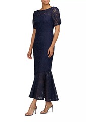 Kay Unger New York Portia Floral Lace Midi-Dress