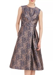 Kay Unger New York Rhoda Abstract Jacquard Midi-Dress